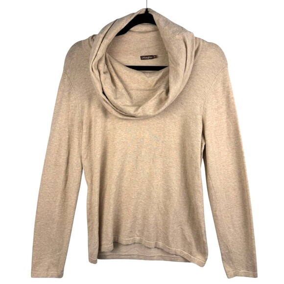 J McLaughlin Shirt Sweater Women's Medium Cowl Neck Modal Cotton Blend Beige - Picture 1 of 9